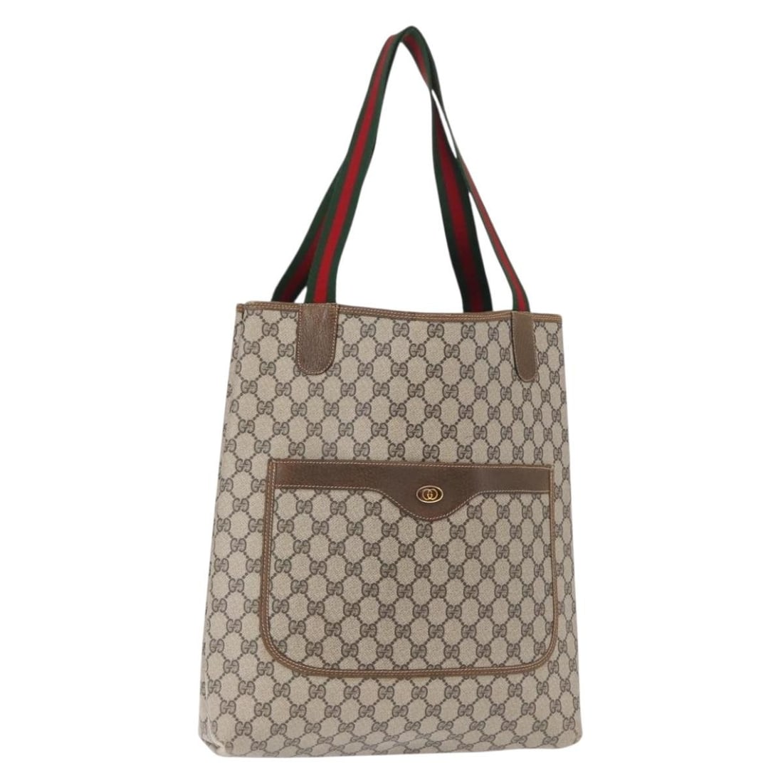 Beige Red GG Canvas Web Tote Bag by Gucci Model 347 02 003: Beige Red GG Canvas Web Tote Bag by Gucci Model 347 02 003 This is a GUCCI GG Supreme Web Sherry Line tote bag crafted from GG canvas in beige and red. The bag features dual handles with a drop of app
