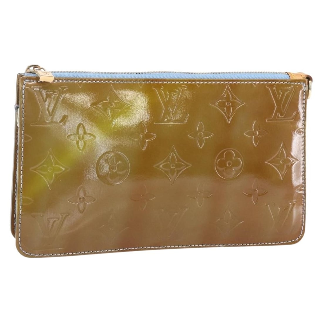 LOUIS VUITTON Monogram Vernis Lexington Pouch Baby Blue M91011 Authentic: LOUIS VUITTON Monogram Vernis Lexington Pouch Baby Blue M91011 Authentic The LOUIS VUITTON Monogram Vernis Lexington Pouch is an elegant accessory pouch crafted from baby blue patent leather. This sty