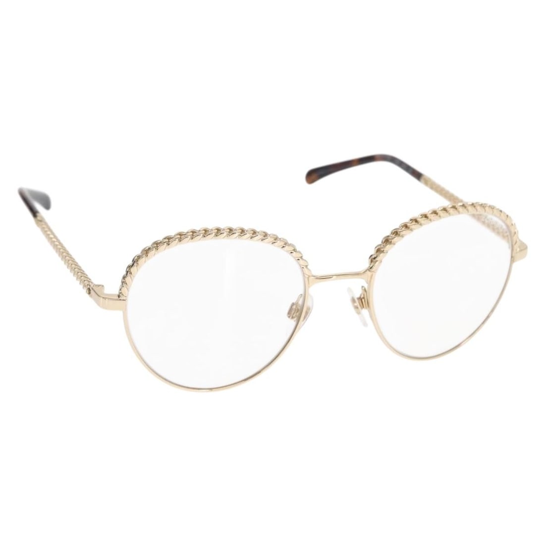 Champagne Gold Metal Glasses by CHANEL with Chain and CC Logo (1 of 18)
