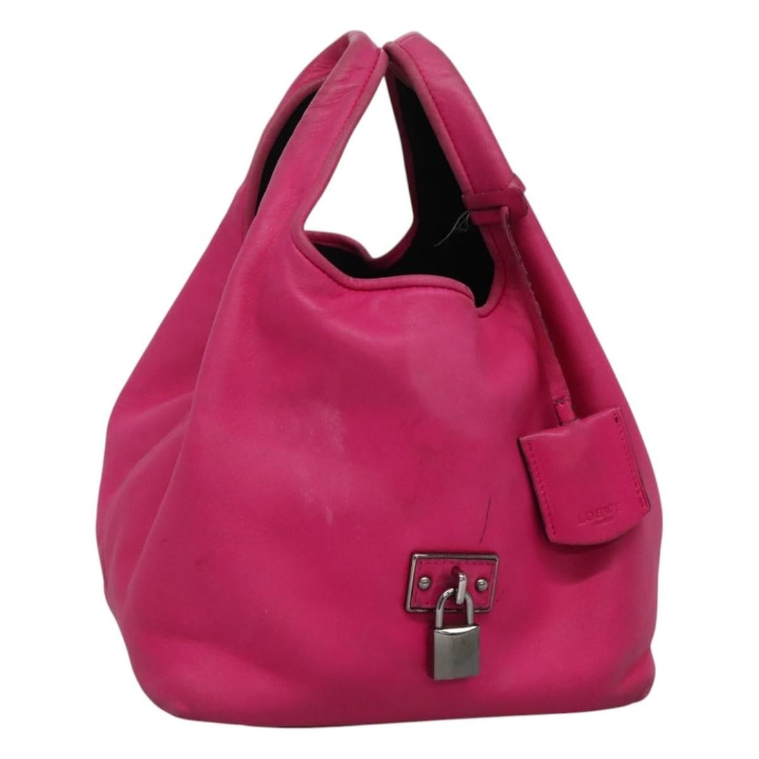 LOEWE Pink Silver Leather Hand Bag with Accessories Auth 108259 (1 of 18)