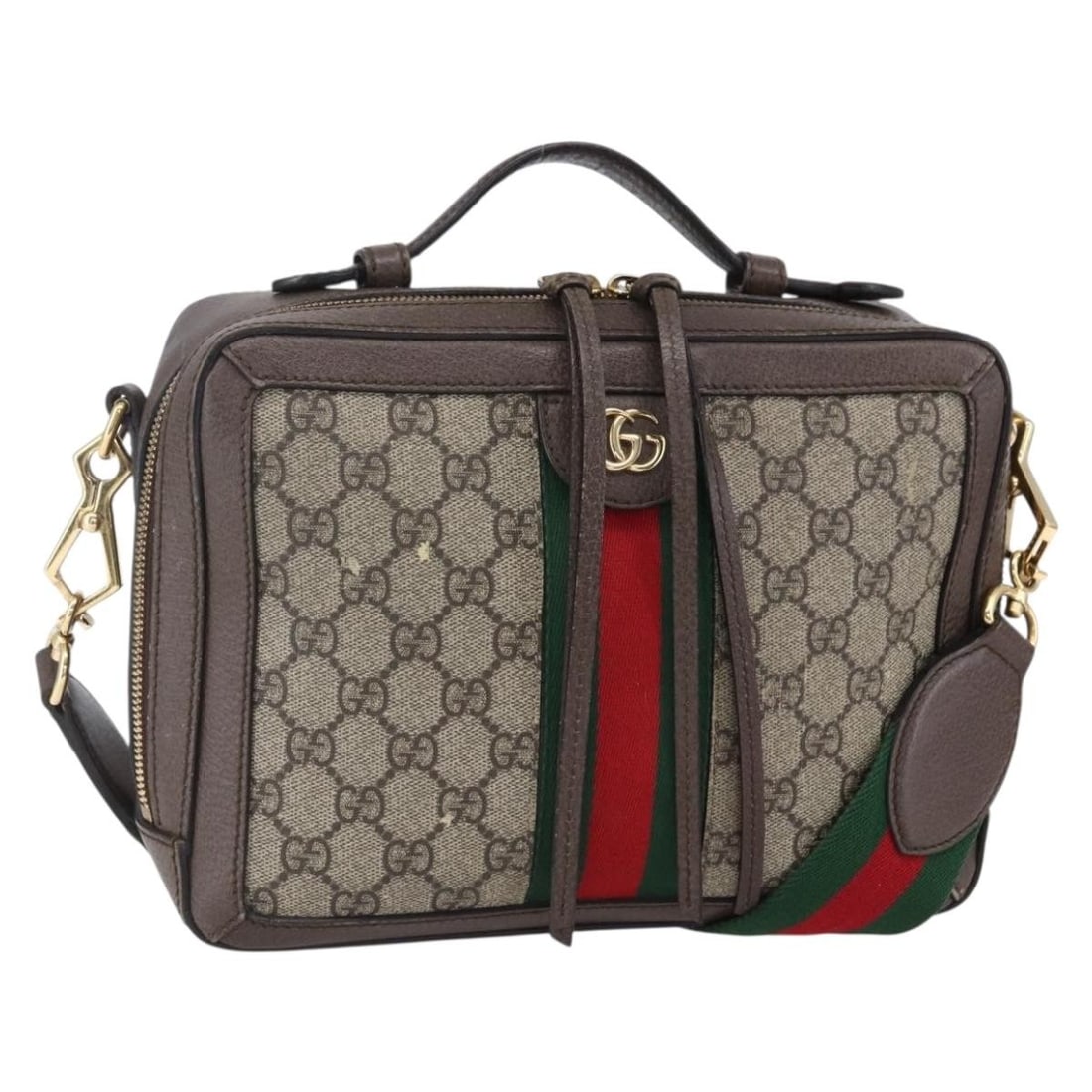 GUCCI Ophidia GG Supreme Beige PVC Shoulder Bag 550622 Auth: GUCCI Ophidia GG Supreme Beige PVC Shoulder Bag 550622 Auth This GUCCI Ophidia GG Supreme Web Sherry Line Bag is a stylish and functional accessory crafted from durable PVC leather in a sophisticated