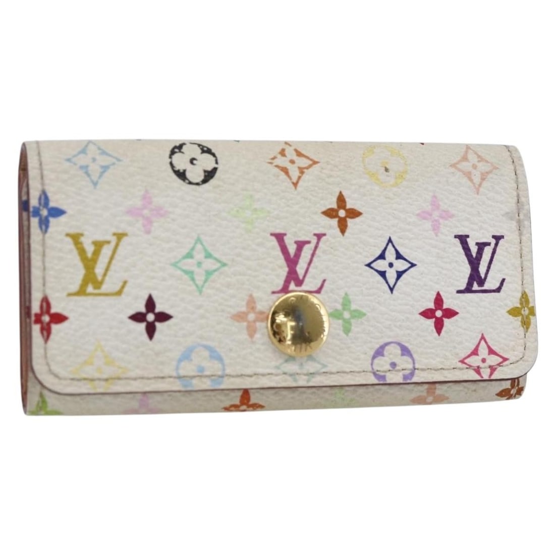 LOUIS VUITTON Monogram Multicolor Key Case White M93731 Auth (1 of 16)