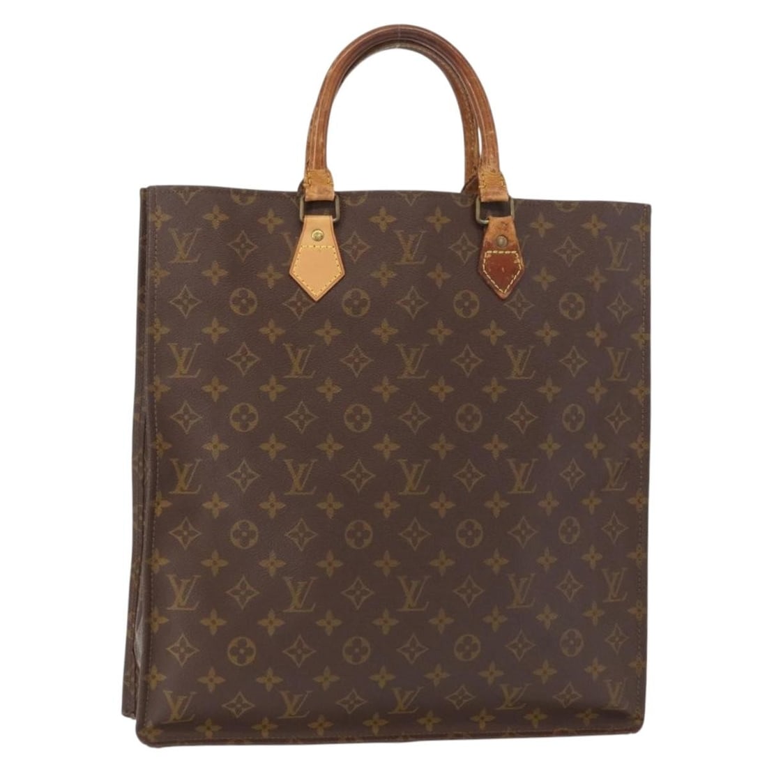 LOUIS VUITTON Monogram Sac Plat Hand Bag M51140 Authentic France (1 of 18)