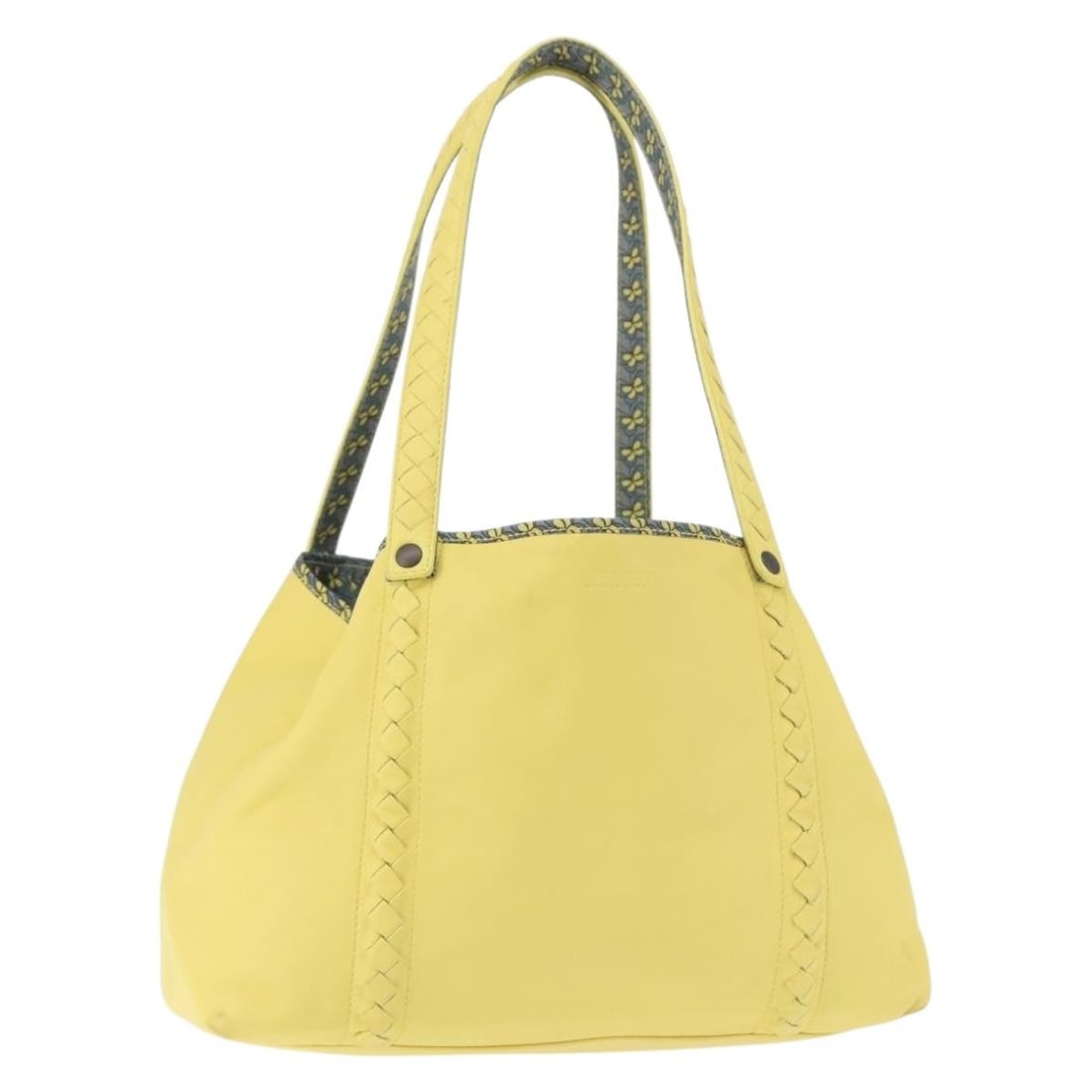 BOTTEGA VENETA Yellow Leather INTRECCIATO Reversible Tote Bag Italy Auth (1 of 18)