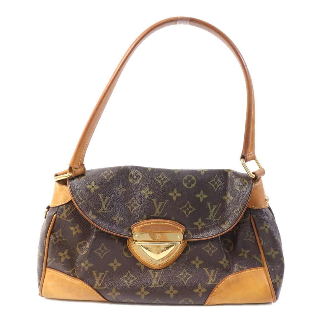 Louis Vuitton Beverly MM Monogram Canvas Shoulder Bag M40121 with Gold Hardware: Louis Vuitton Beverly MM Monogram Canvas Shoulder Bag M40121 with Gold Hardware This Louis Vuitton Beverly MM shoulder bag features the iconic monogram pattern on brown PVC coated canvas. The bag is e