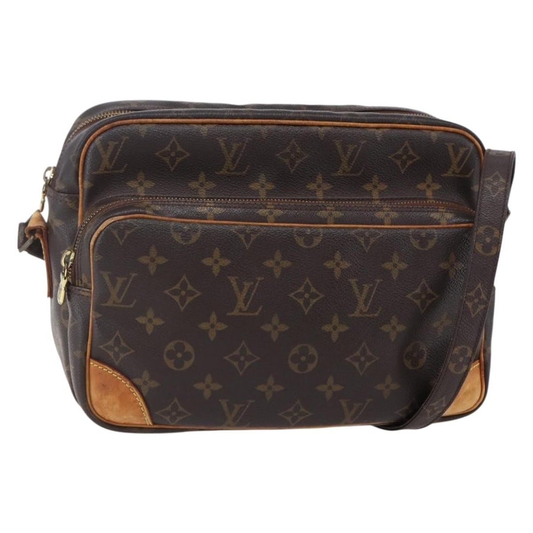 LOUIS VUITTON Monogram Nile Shoulder Bag M45244 Auth France: LOUIS VUITTON Monogram Nile Shoulder Bag M45244 Auth France This authentic LOUIS VUITTON Monogram Nile Shoulder Bag (M45244) showcases the iconic monogram canvas, exuding timeless elegance. Designed f