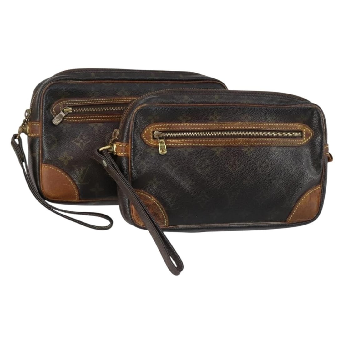 LOUIS VUITTON Monogram Marly Dragonne GM Clutch Bag Set M51825 Auth (1 of 17)