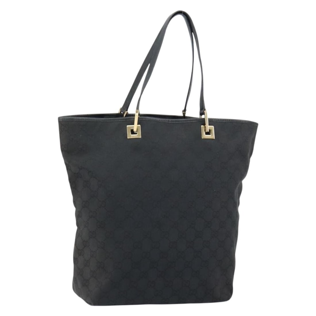 GUCCI GG Canvas Tote Bag Black Gold 002 1098 2404 Auth (1 of 18)