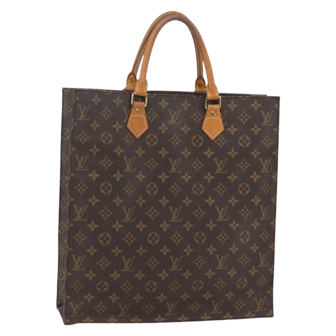 LOUIS VUITTON Monogram Sac Plat Hand Bag M51140 Auth MI0916 (1 of 18)