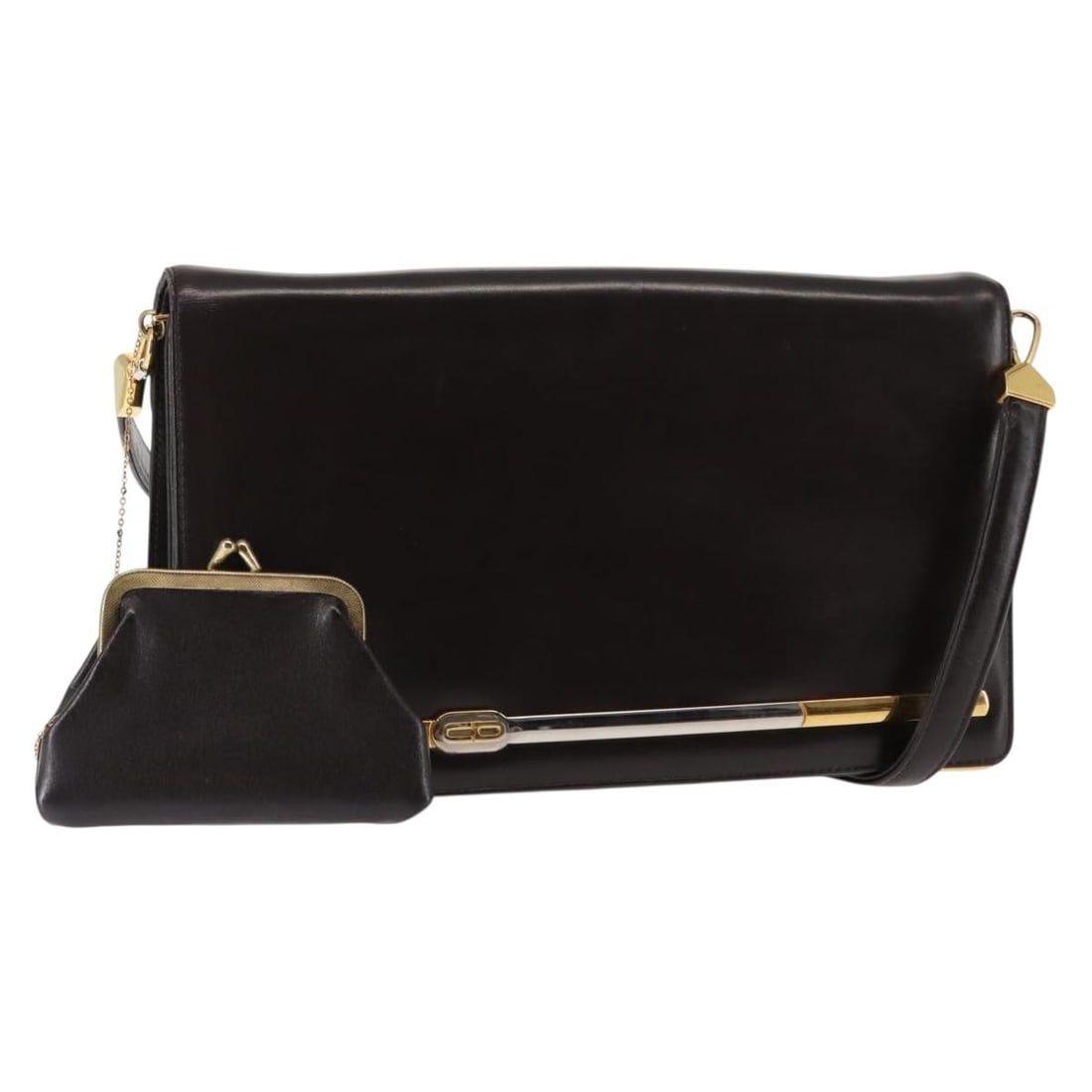 Christian Dior Brown Leather Shoulder Bag with Pouch BA6824: Christian Dior Brown Leather Shoulder Bag with Pouch BA6824 Elevate your style with this authentic Christian Dior shoulder bag, crafted from high-quality brown leather. This timeless accessory feature