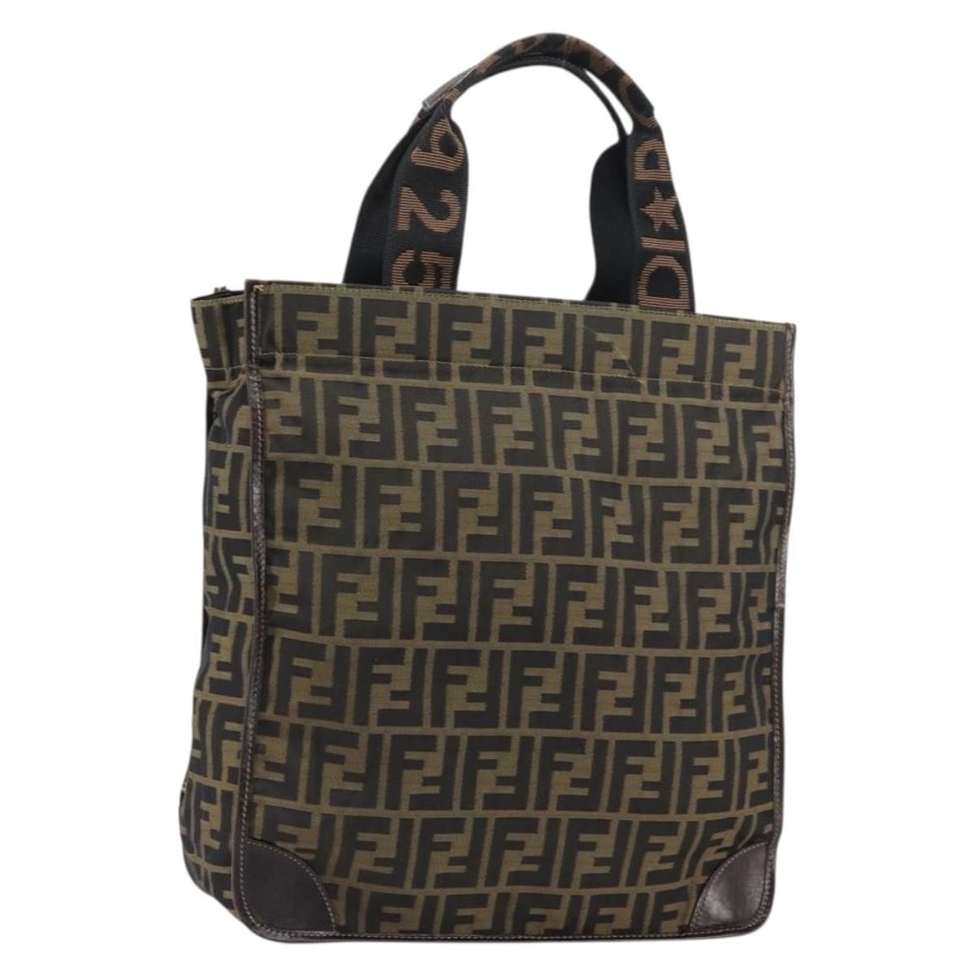 FENDI Zucca Canvas Tote Bag Black Brown Italy Auth: FENDI Zucca Canvas Tote Bag Black Brown Italy Auth This FENDI Zucca Canvas Tote Bag combines style and practicality, featuring an iconic design in a chic black and brown color scheme. Crafted in Italy