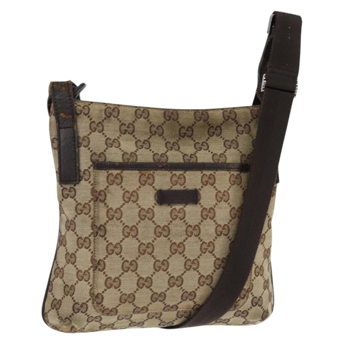 GUCCI Beige Silver GG Canvas Shoulder Bag 122793 Auth Italy: GUCCI Beige Silver GG Canvas Shoulder Bag 122793 Auth Italy This authentic GUCCI GG Canvas Shoulder Bag combines a classic design with practicality. Made in Italy, it features a stylish beige and silv