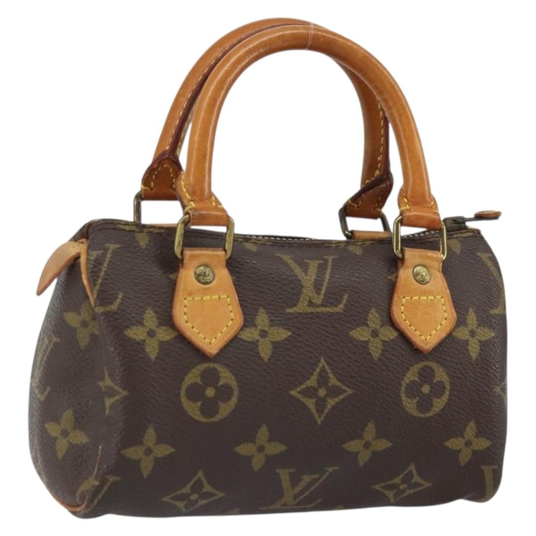 Louis Vuitton Mini Speedy Monogram Canvas Handbag M41534 France: Louis Vuitton Mini Speedy Monogram Canvas Handbag M41534 France This Louis Vuitton Mini Speedy handbag features the iconic Monogram Canvas exterior. The compact design includes a monogram pattern, cra