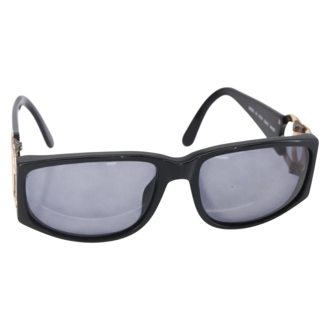 CHANEL Coco Mark Black Sunglasses with Case Made in Italy: CHANEL Coco Mark Black Sunglasses with Case Made in Italy Elevate your style with these CHANEL COCO Mark Sunglasses, crafted in Italy from high-quality plastic in a sleek black finish. These sunglasse