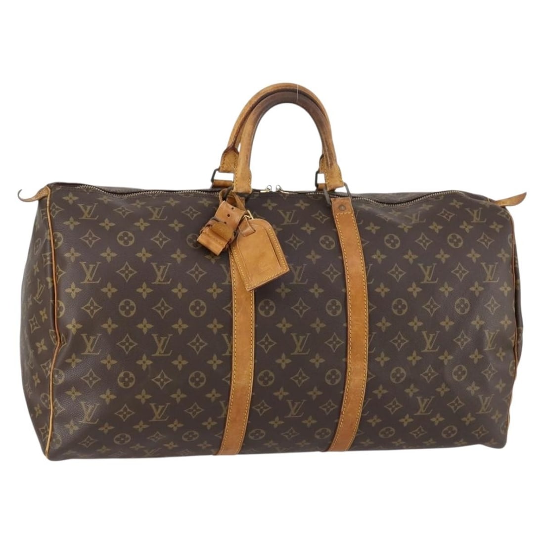 LOUIS VUITTON Monogram Keepall 55 Boston Bag M41424 Authentic: LOUIS VUITTON Monogram Keepall 55 Boston Bag M41424 Authentic This authentic Louis Vuitton Monogram Keepall 55 Boston Bag is a timeless travel companion, crafted from durable Monogram Canvas in the ic