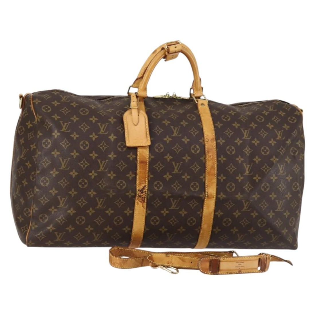LOUIS VUITTON Monogram Keepall Bandouliere 60 Bag M41412 France: LOUIS VUITTON Monogram Keepall Bandouliere 60 Bag M41412 France This authentic LOUIS VUITTON Monogram Keepall Bandouliere 60 Boston Bag is a timeless travel companion that showcases the iconic monogra