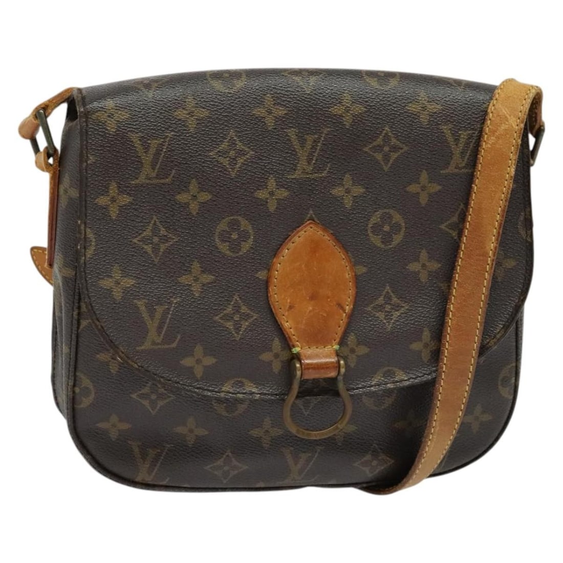 LOUIS VUITTON Monogram Saint Cloud GM Shoulder Bag M51242 Auth Crafted in France: LOUIS VUITTON Monogram Saint Cloud GM Shoulder Bag M51242 Auth Crafted in France This authentic Louis Vuitton Monogram Saint Cloud GM Shoulder Bag (Product No. M51242) showcases the brand's iconic mon