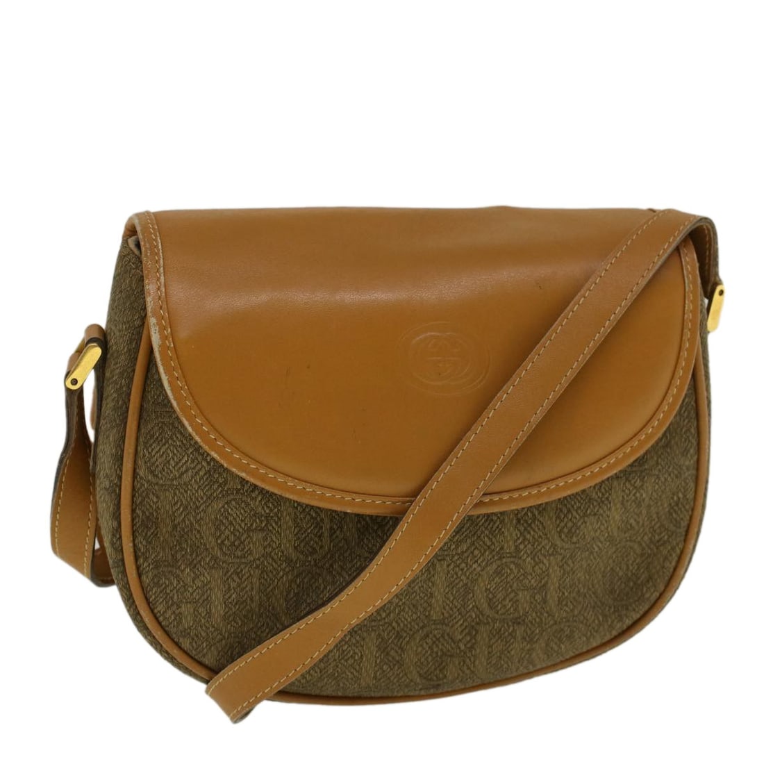 GUCCI Brown Coated Canvas Shoulder Bag 007 58 0074 Authentic: GUCCI Brown Coated Canvas Shoulder Bag 007 58 0074 Authentic This authentic GUCCI shoulder bag features a stylish design in coated canvas with a rich brown exterior. The bag measures approximately 5.5
