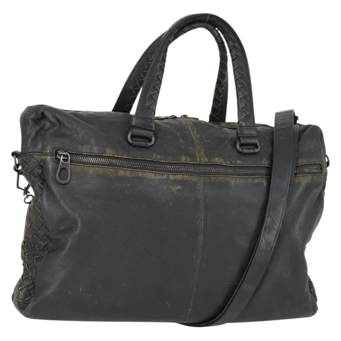 BOTTEGA VENETA Intrecciato Leather Hand Bag Black 2way Auth: BOTTEGA VENETA Intrecciato Leather Hand Bag Black 2way Auth Introducing the Bottega Veneta Intrecciato Hand Bag, a luxurious accessory crafted from premium black leather. Made in Italy, this stylish 2