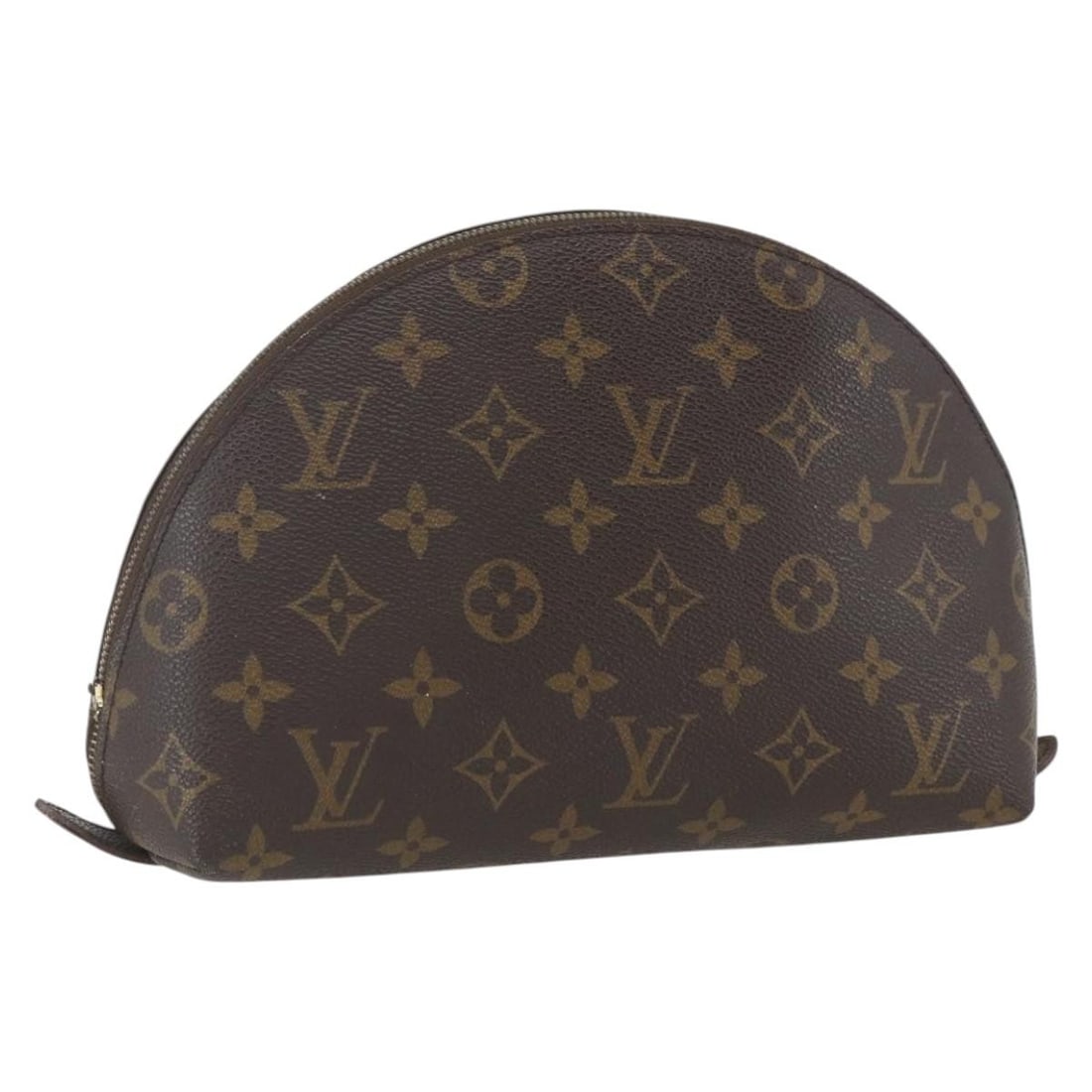Louis Vuitton Monogram Canvas M47520 Demi Ronde Cosmetic Pouch: Louis Vuitton Monogram Canvas M47520 Demi Ronde Cosmetic Pouch This is a Louis Vuitton Monogram Trousse Demi Ronde cosmetic pouch crafted from signature Monogram Canvas. The pouch has a rounded shape