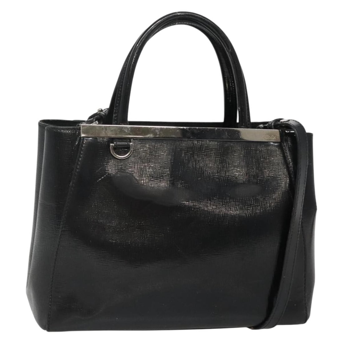 Fendi To Joule Black Patent Leather Hand Bag Auth 141766 2way: Fendi To Joule Black Patent Leather Hand Bag Auth 141766 2way Introducing the FENDI To Joule Hand Bag, a luxurious accessory crafted from high-quality patent leather in a sleek black finish. This styl