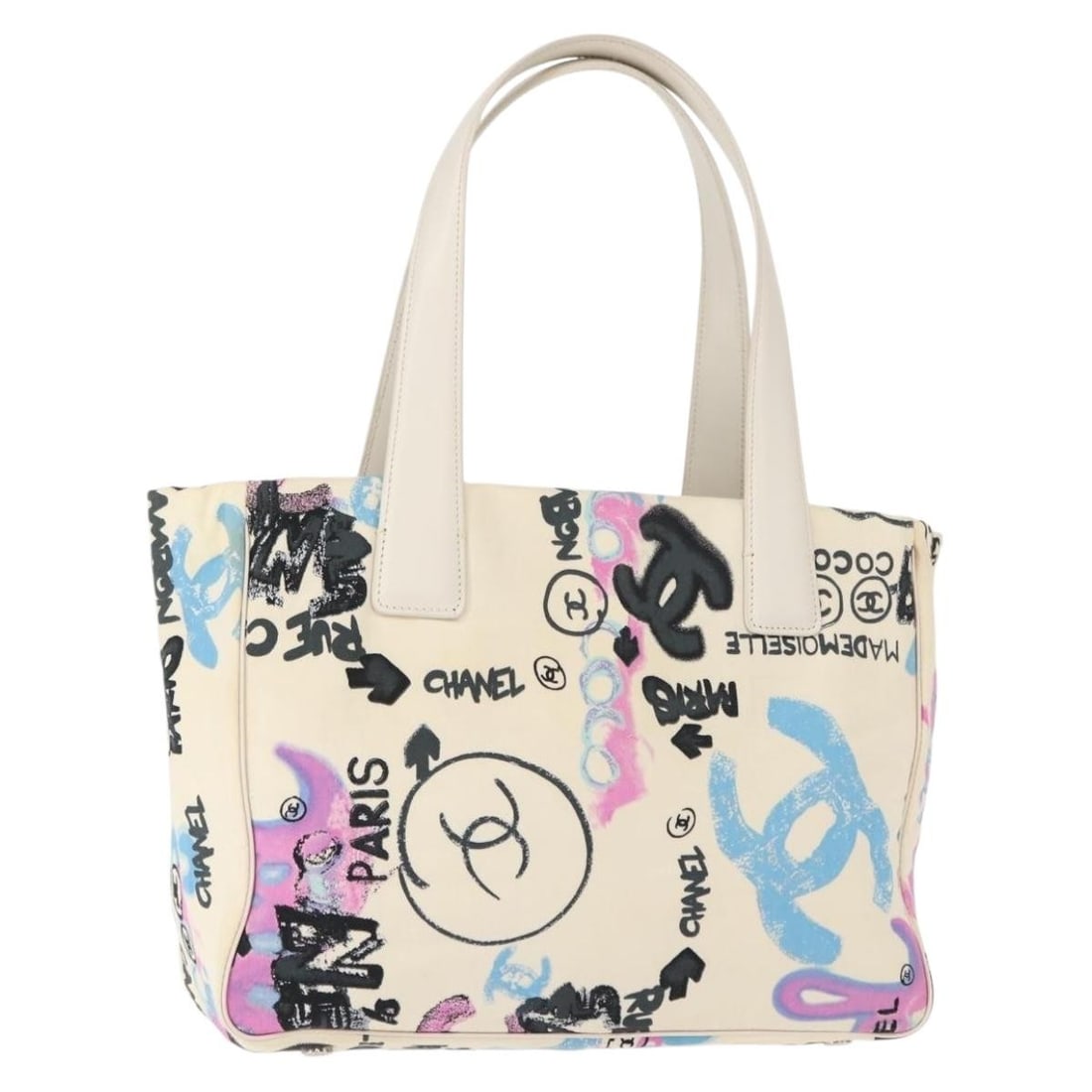 CHANEL Cotton White Hawaii Exclusive Tote Bag Auth BA7485 (1 of 18)