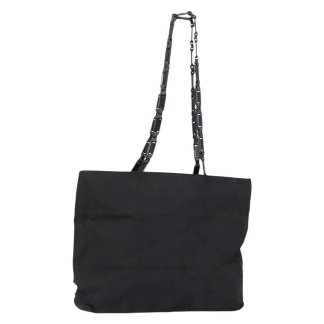 PRADA Black Nylon Tote Bag Made in Italy Auth 152005: PRADA Black Nylon Tote Bag Made in Italy Auth 152005 This authentic PRADA tote bag is crafted from durable black nylon, embodying a blend of luxury and functionality. The bag features a spacious inter