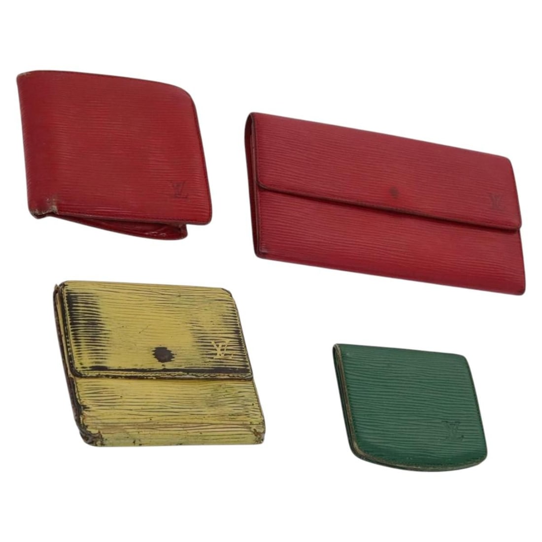 Louis Vuitton Epi Leather Wallet 4Set Green Red Yellow Authentic (1 of 18)