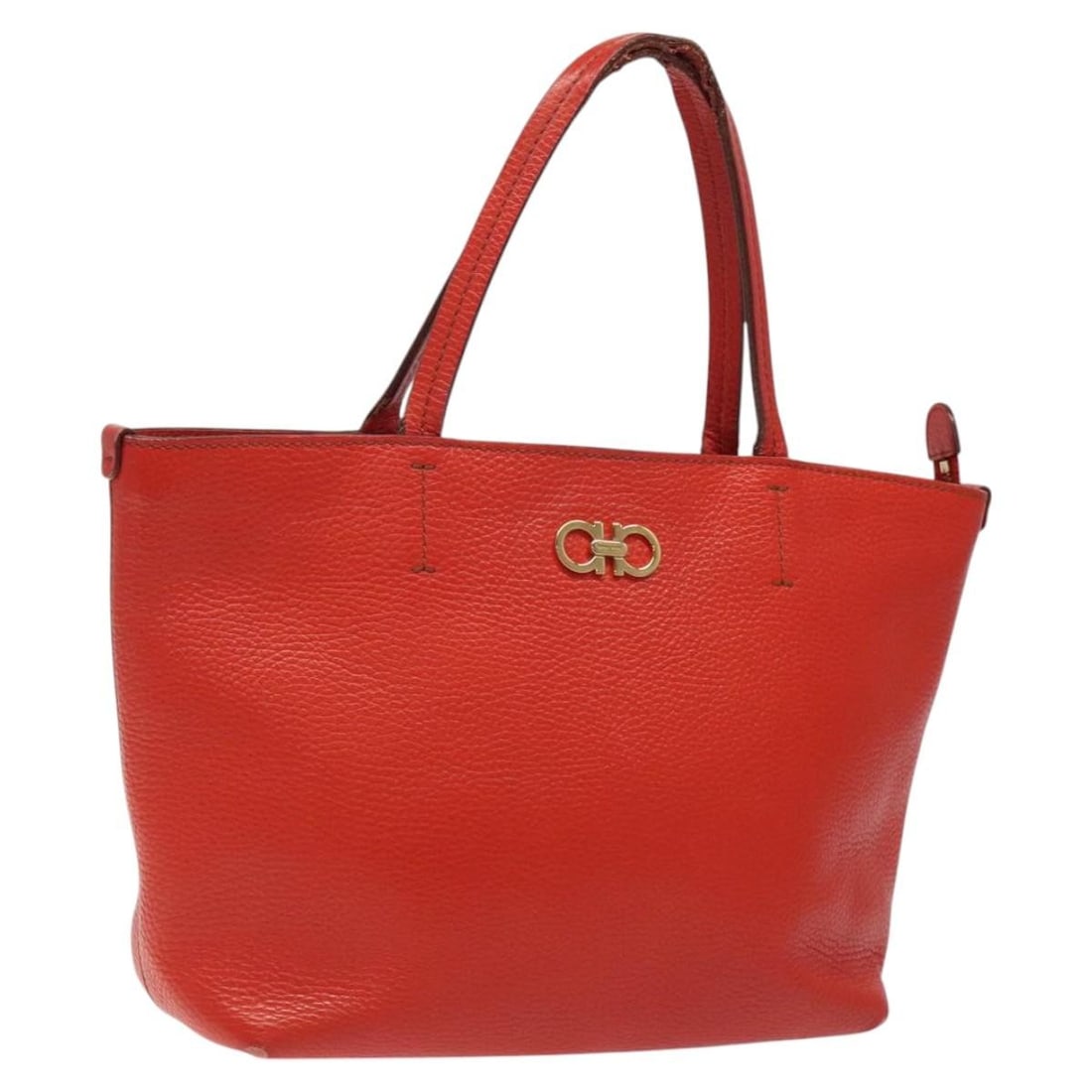 Salvatore Ferragamo Red Gold Leather Tote Bag Auth Italy: Salvatore Ferragamo Red Gold Leather Tote Bag Auth Italy This Salvatore Ferragamo tote bag is a stylish accessory crafted in Italy from high-quality leather. The exterior features an elegant red and g