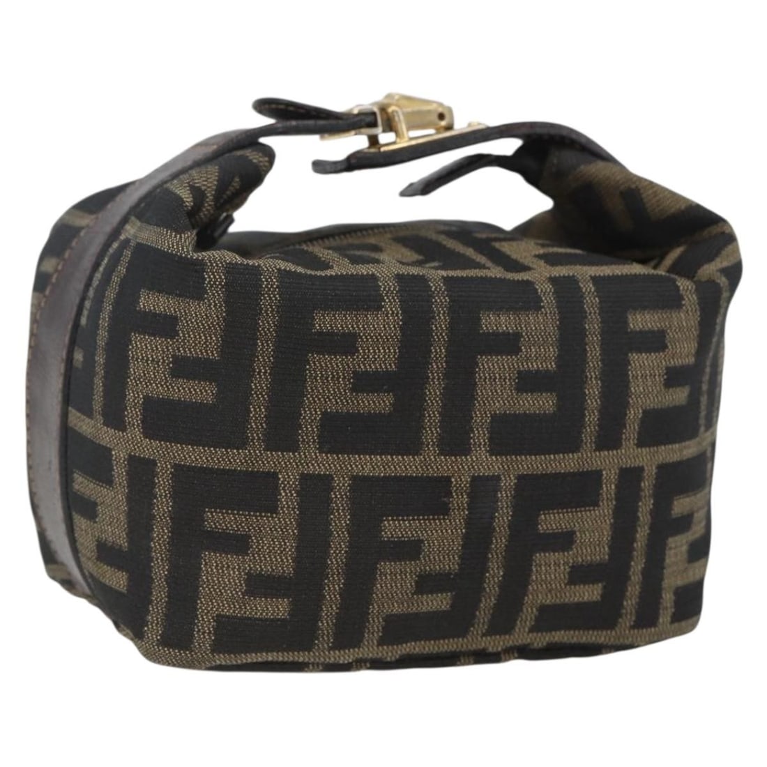 Fendi Zucca Canvas Black Brown Italian Pouch Bag (1 of 18)
