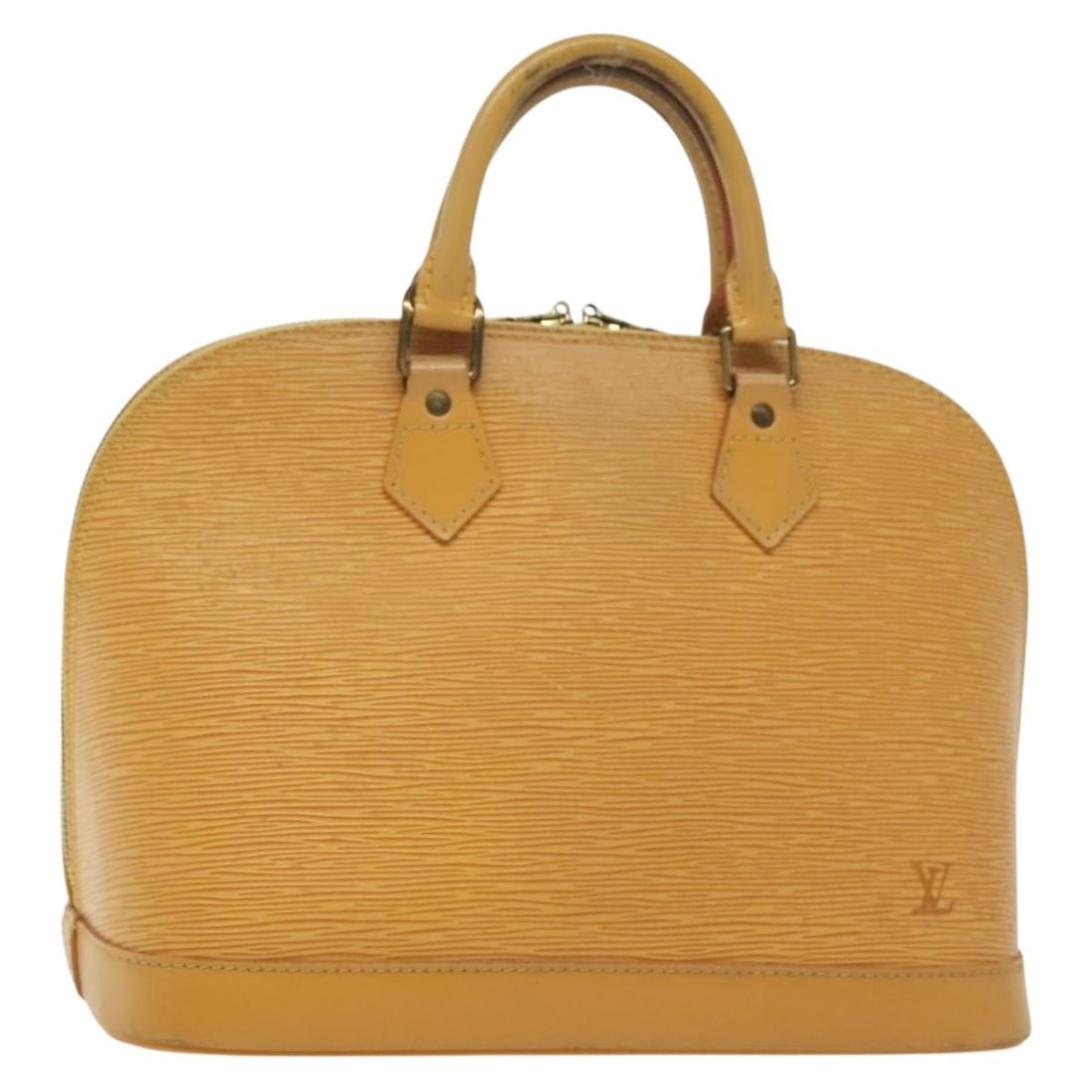 Louis Vuitton Epi Alma Hand Bag Yellow M52149 Auth France: Louis Vuitton Epi Alma Hand Bag Yellow M52149 Auth France This authentic LOUIS VUITTON Epi Alma Hand Bag combines elegance with functionality. Crafted from high-quality Epi Leather in a vibrant yellow