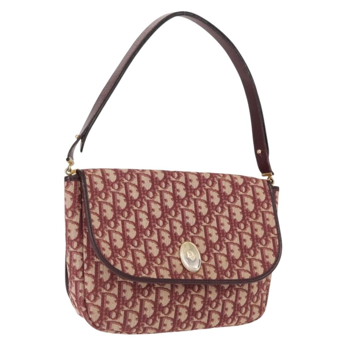 Red Gold Trotter Canvas Christian Dior Shoulder Bag with 8.7 Inch Strap Drop: Red Gold Trotter Canvas Christian Dior Shoulder Bag with 8.7 Inch Strap Drop This is a Christian Dior Trotter canvas shoulder bag in red and gold tones. The bag is crafted from signature Trotter canva