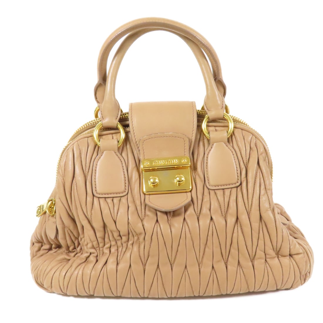 Miu Miu Brown Lambskin Handbag with GHW (1 of 15)