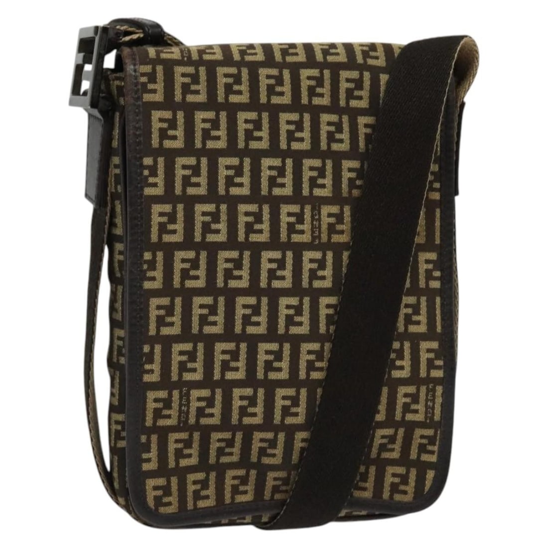 FENDI Zucchino Canvas Shoulder Bag Brown Silver Made in Italy: FENDI Zucchino Canvas Shoulder Bag Brown Silver Made in Italy This Fendi Zucchino Canvas Shoulder Bag showcases a stylish blend of brown and silver tones, crafted from durable canvas material. With it
