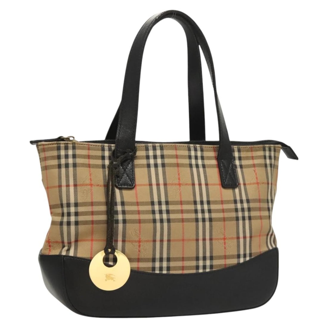 Burberrys Nova Check Hand Bag Canvas Beige Gold Auth BA1414: Burberrys Nova Check Hand Bag Canvas Beige Gold Auth BA1414 This authentic Burberrys Nova Check Hand Bag showcases a stylish beige and gold canvas exterior, perfect for adding a touch of luxury to you