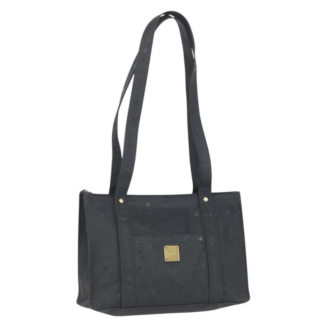 MCM Vicetos Black and Gold PVC Tote Bag from Germany: MCM Vicetos Black and Gold PVC Tote Bag from Germany This MCM Logogram Vicetos tote bag features a classic black and gold color scheme and is crafted from durable PVC leather. The bag has a spacious i