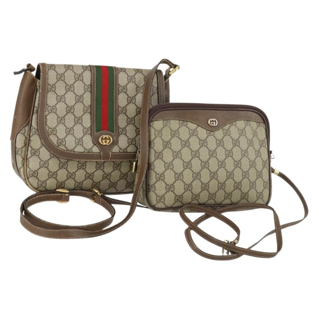 GUCCI GG Supreme Sherry Line Shoulder Bag Set Beige Authentic: GUCCI GG Supreme Sherry Line Shoulder Bag Set Beige Authentic This authentic GUCCI GG Supreme Web Sherry Line Shoulder Bag is a stylish addition to any collection. Crafted in Italy, it features a soph