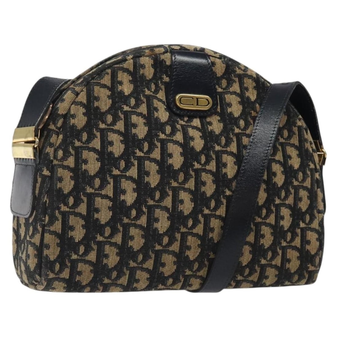 Christian Dior Trotter Canvas Shoulder Bag Navy Gold Made in France: Christian Dior Trotter Canvas Shoulder Bag Navy Gold Made in France This Christian Dior Trotter Canvas Shoulder Bag showcases a stylish navy and gold design, crafted from durable Trotter Canvas. With