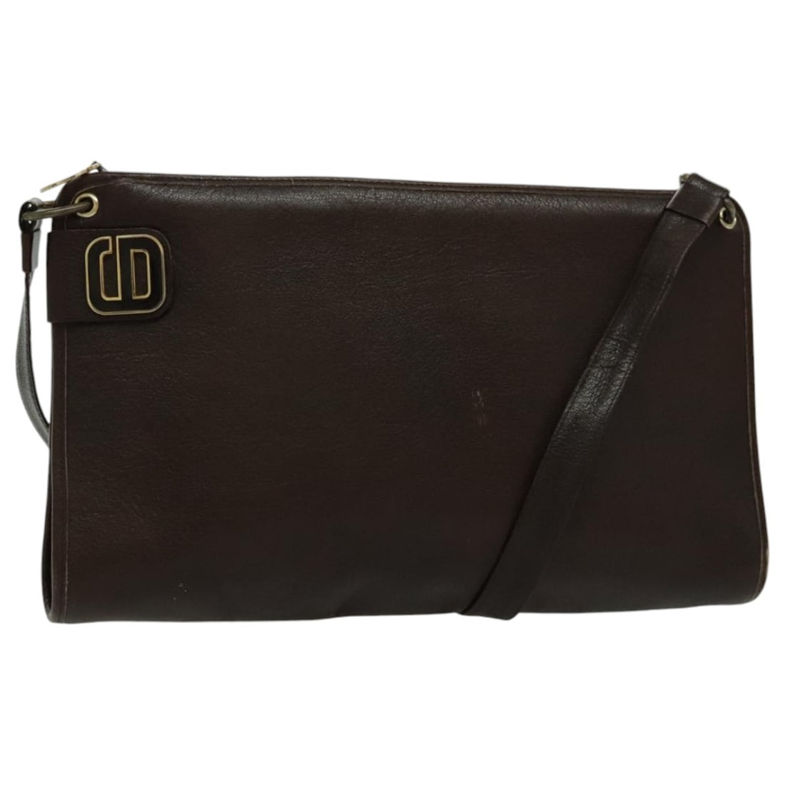 Christian Dior Leather Shoulder Bag Gold Brown Made in France: Christian Dior Leather Shoulder Bag Gold Brown Made in France This elegant Christian Dior shoulder bag is crafted from high-quality leather in a stunning gold and brown color combination. The bag meas