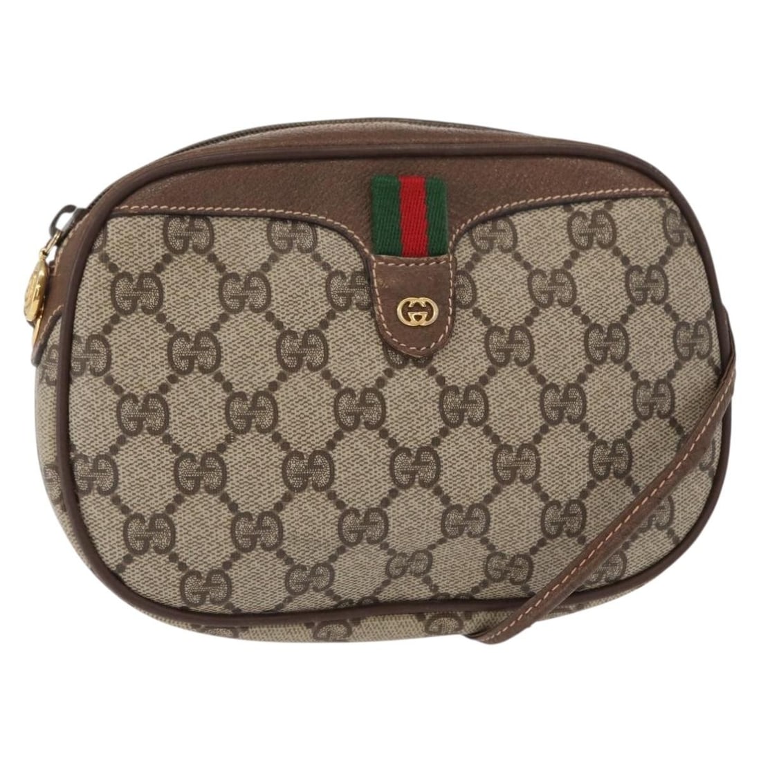 GUCCI GG Supreme Sherry Line Beige Gold Shoulder Bag PVC 007 58 6112 Auth (1 of 18)