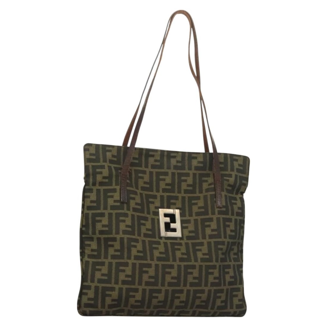 FENDI Zucca Canvas Shoulder Bag Brown Black Made in Italy: FENDI Zucca Canvas Shoulder Bag Brown Black Made in Italy This FENDI Zucca Canvas Shoulder Bag combines luxury and practicality, featuring a stylish brown and black canvas exterior. Designed for daily