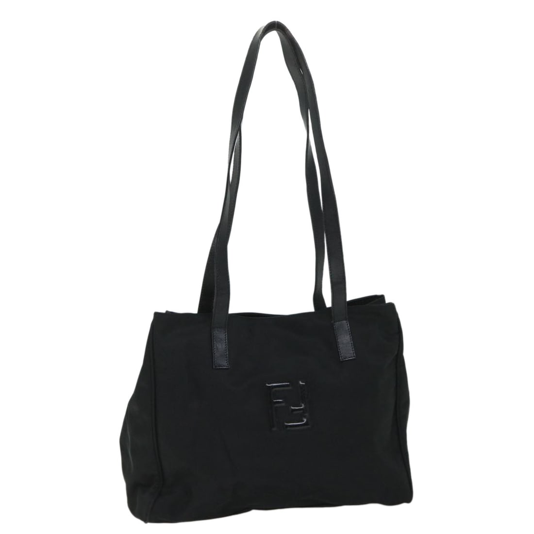 FENDI Black Nylon Tote Bag Made in Italy Auth 18B 14569 96: FENDI Black Nylon Tote Bag Made in Italy Auth 18B 14569 96 This authentic FENDI tote bag combines style and practicality with its sleek black nylon exterior. Designed in Italy, this tote features a sp