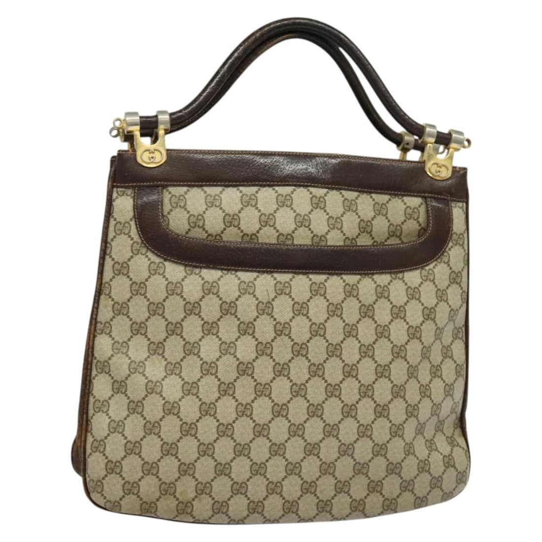 GUCCI GG Supreme Beige Gold Tote Bag PVC Made in Italy: GUCCI GG Supreme Beige Gold Tote Bag PVC Made in Italy This authentic GUCCI GG Supreme Tote Bag is crafted from durable PVC leather in a chic beige and gold color combination, making it a stylish acce