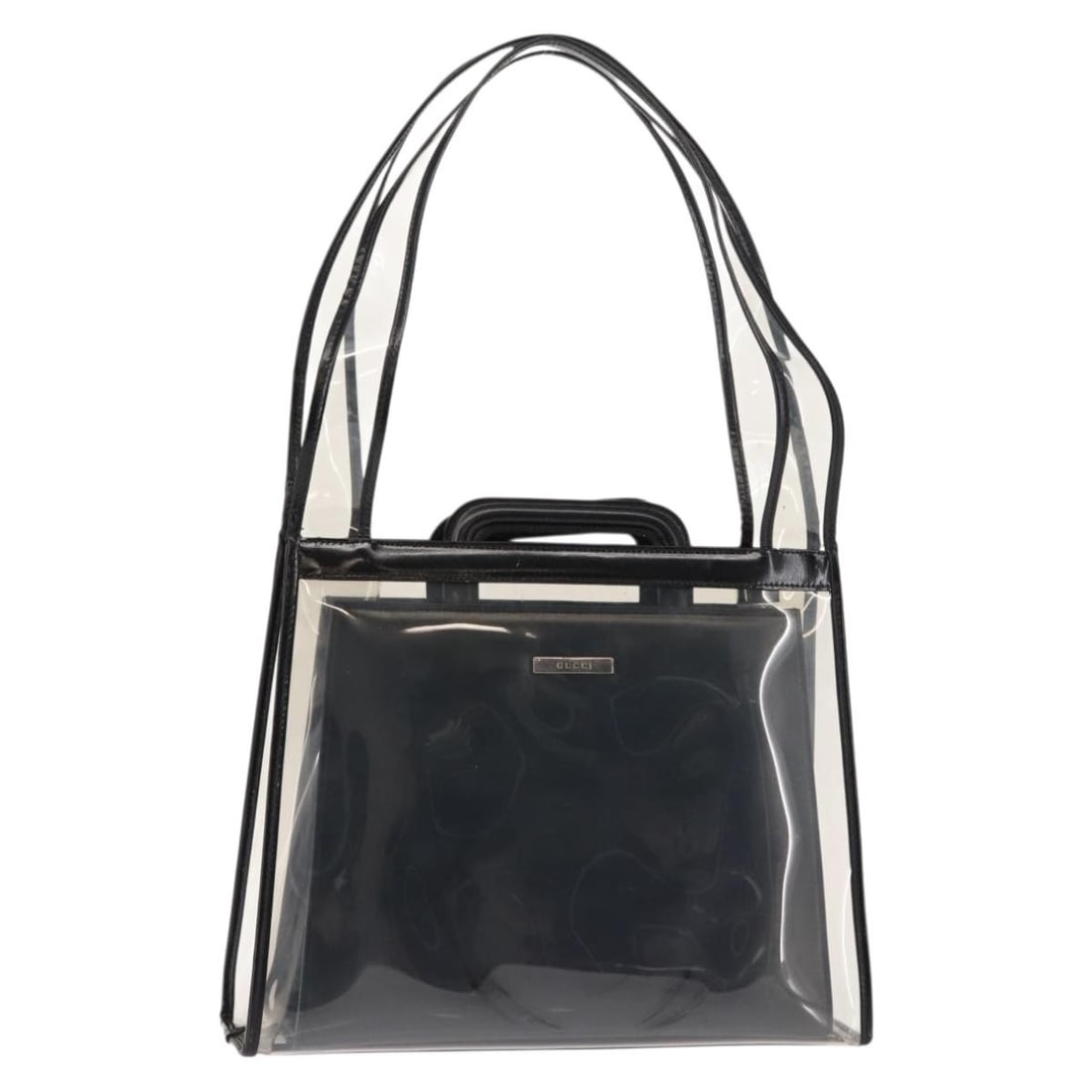 GUCCI Black Vinyl Tote Bag 001 2058 1773 5 Authentic Italy: GUCCI Black Vinyl Tote Bag 001 2058 1773 5 Authentic Italy This authentic GUCCI Tote Bag is a stylish accessory that combines functionality with luxury. Crafted in Italy, the bag features a sleek blac