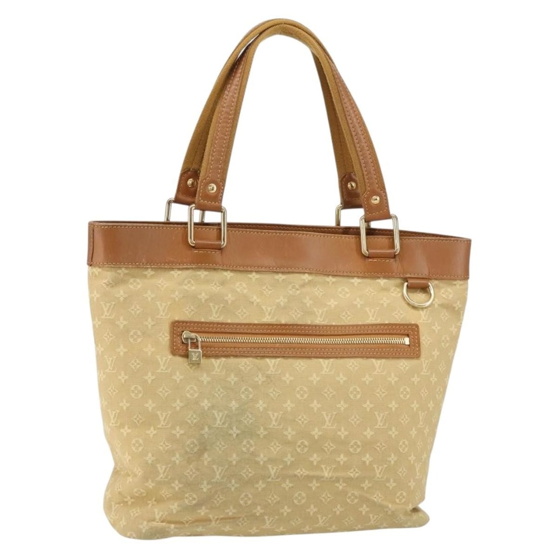 Beige Monogram Mini Lucille GM Tote by Louis Vuitton M92683: Beige Monogram Mini Lucille GM Tote by Louis Vuitton M92683 This Louis Vuitton Monogram Mini Lucille GM Tote Bag in beige features the signature Monogram Mini Canvas exterior. The bag is made in Franc
