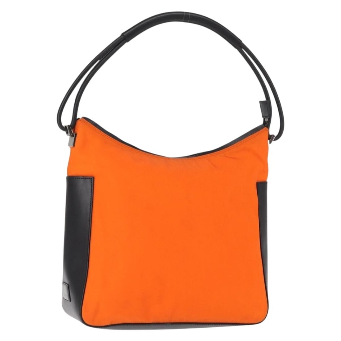 Gucci Orange Nylon and Leather Shoulder Bag 001 3766 3444 Italy: Gucci Orange Nylon and Leather Shoulder Bag 001 3766 3444 Italy This GUCCI shoulder bag features an orange and silver nylon exterior with leather accents. The bag is made in Italy and includes a shoul