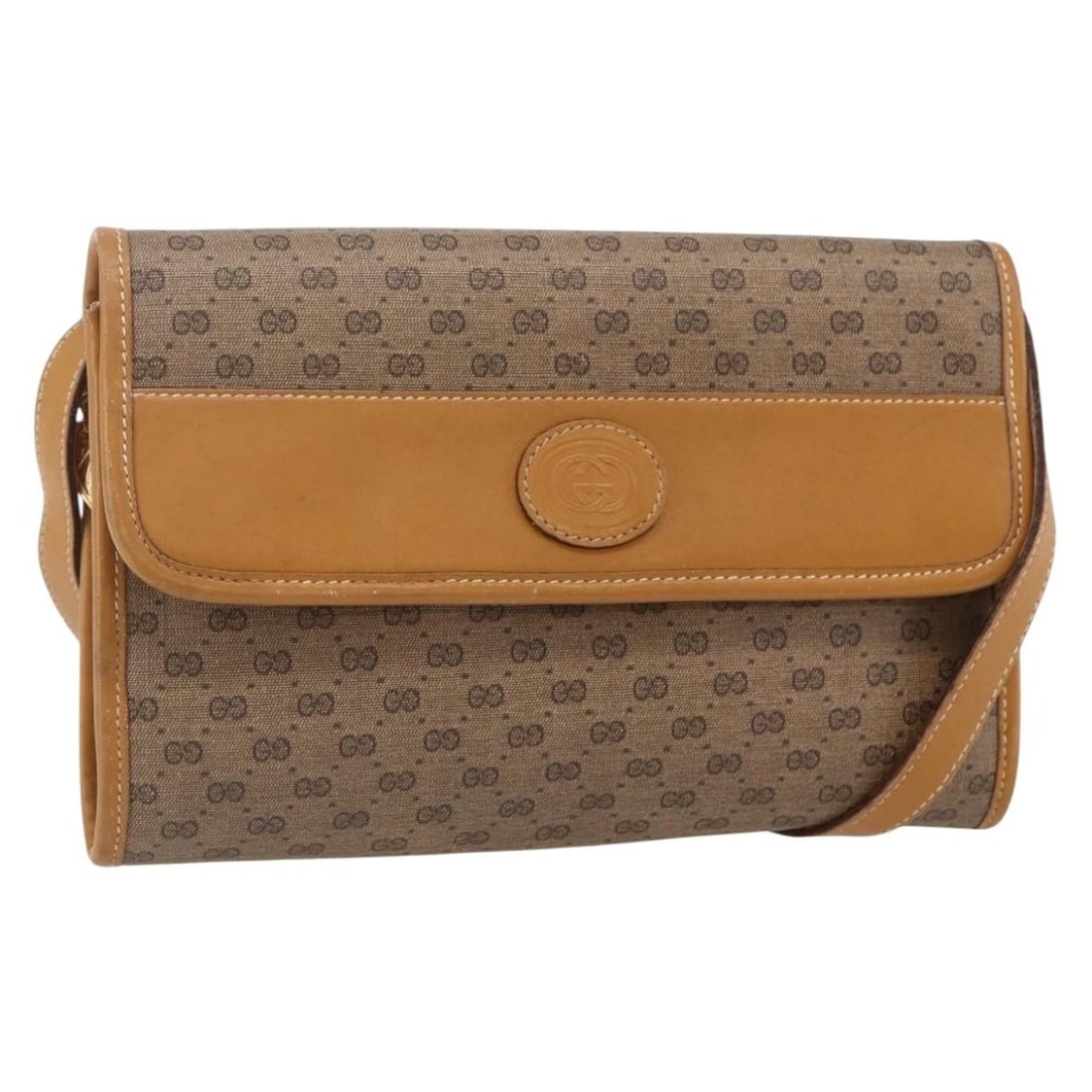GUCCI Micro GG Supreme Beige Gold Shoulder Bag PVC 004 89 0265 Auth: GUCCI Micro GG Supreme Beige Gold Shoulder Bag PVC 004 89 0265 Auth Introducing the GUCCI Micro GG Supreme Shoulder Bag, a stylish accessory crafted in Italy. This shoulder bag features a luxurious PV