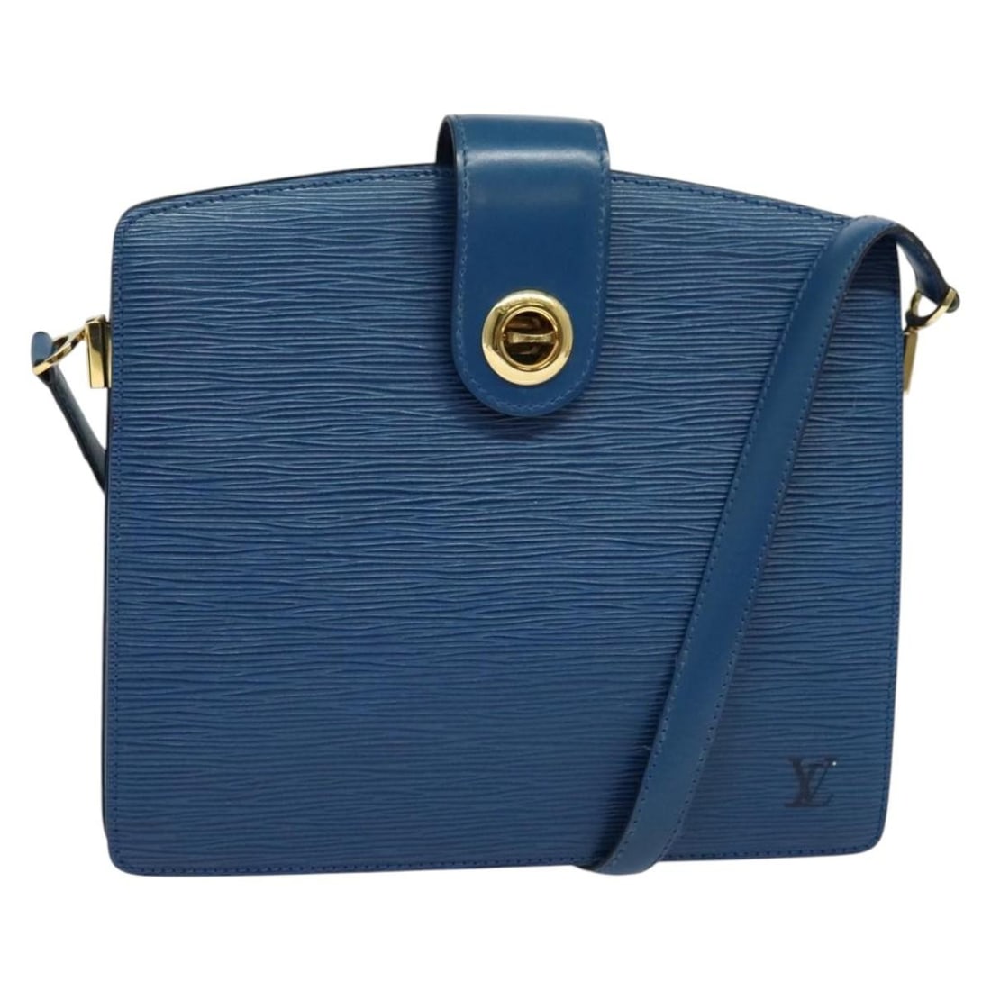 Louis Vuitton Epi Capuchin Shoulder Bag Blue M52345 France: Louis Vuitton Epi Capuchin Shoulder Bag Blue M52345 France This authentic Louis Vuitton Epi Capuchin Shoulder Bag in a striking blue hue is a stylish accessory that exemplifies luxury and practicality