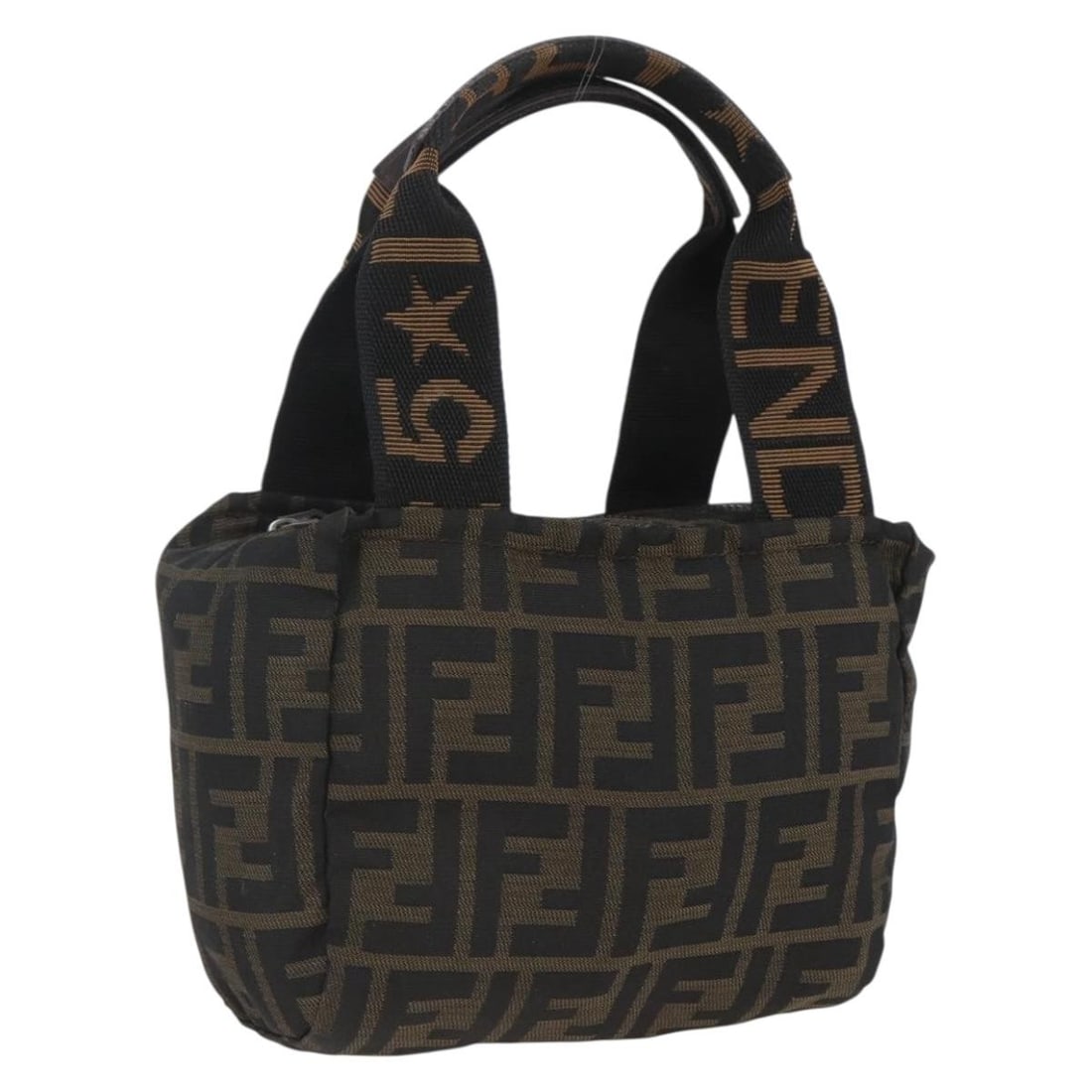 Fendi Zucca Canvas Black Brown Italian Handbag: Fendi Zucca Canvas Black Brown Italian Handbag This FENDI Zucca Canvas hand bag features a classic black and brown color combination with the signature Zucca pattern. Crafted in Italy, it offers a com