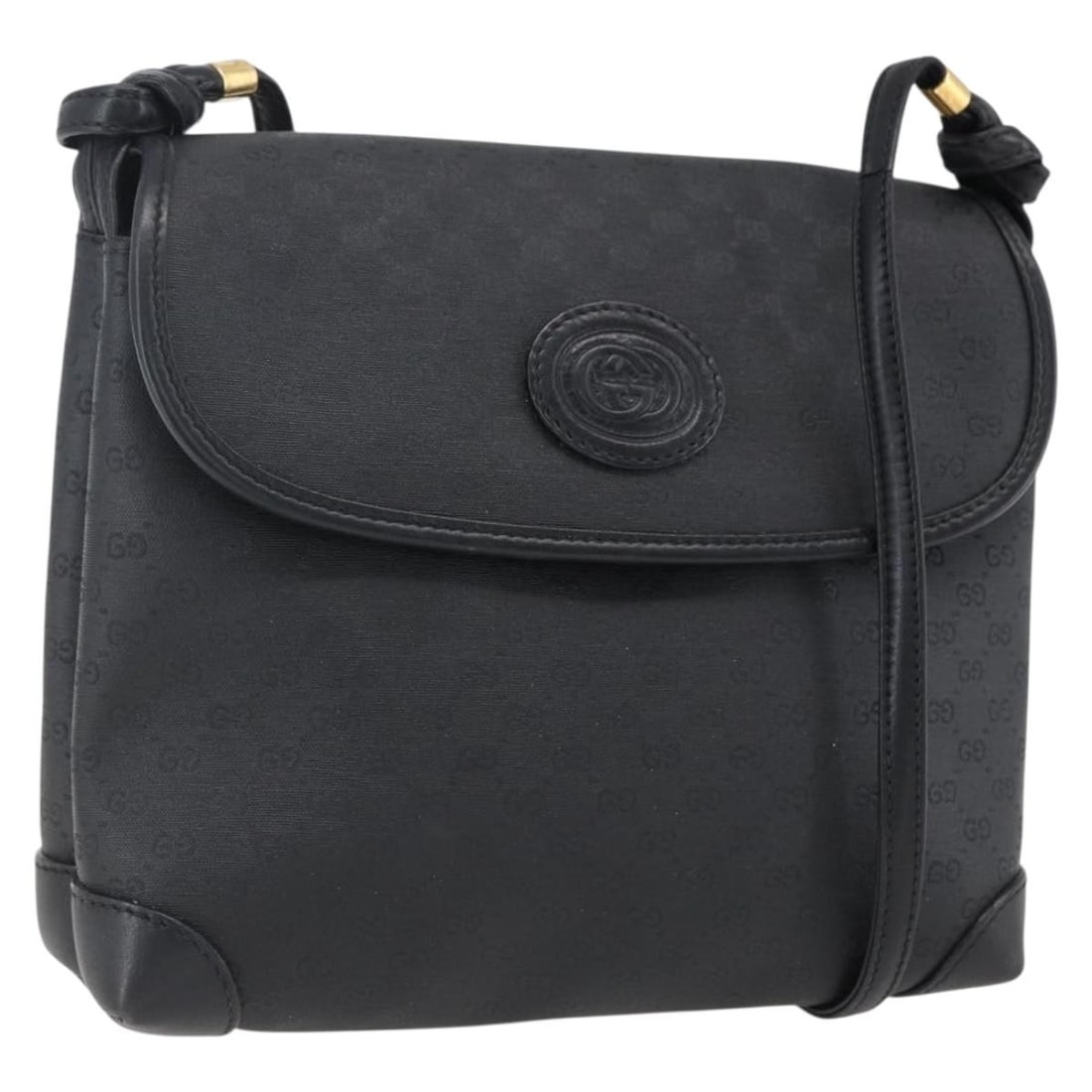 Black Micro GG Supreme PVC Shoulder Bag by Gucci Model 007 123 0087: Black Micro GG Supreme PVC Shoulder Bag by Gucci Model 007 123 0087 This is a GUCCI Micro GG Supreme shoulder bag crafted from black and gold PVC leather with micro small GG canvas. The bag features a